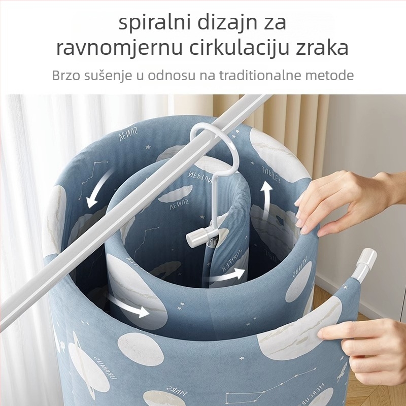 Nehrđajući čelik spiralni kružni sušilac za balkon – moderni stil, sušenje plahta i pokrivača