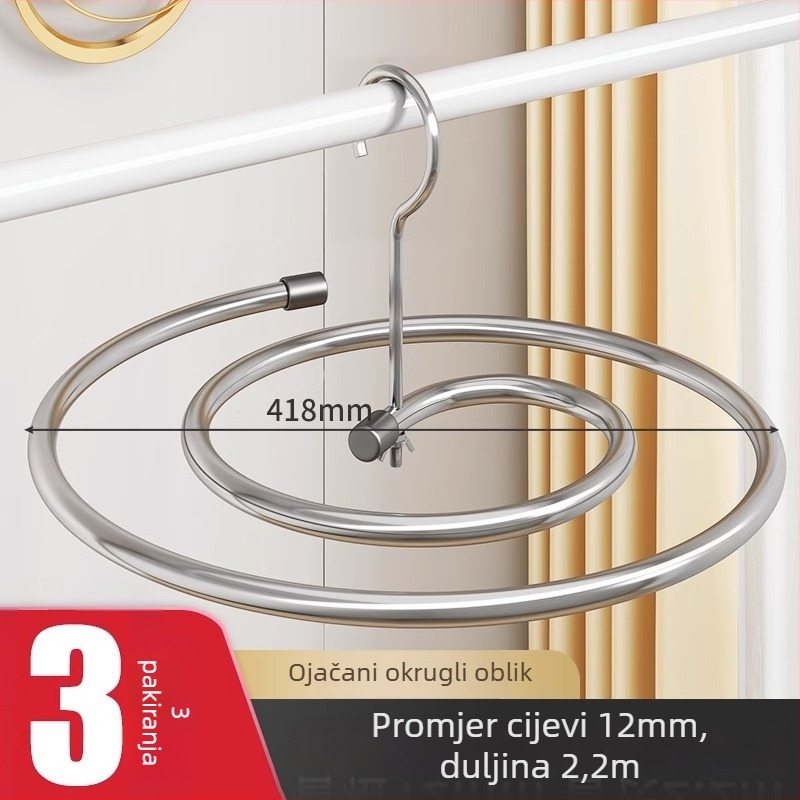 Nehrđajući čelik spiralni kružni sušilac za balkon – moderni stil, sušenje plahta i pokrivača