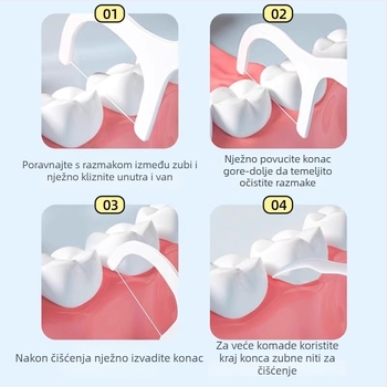 Hainuo štapići za zubnu nit, jednokratni, individualno pakirani, prijenosni, 50 komada