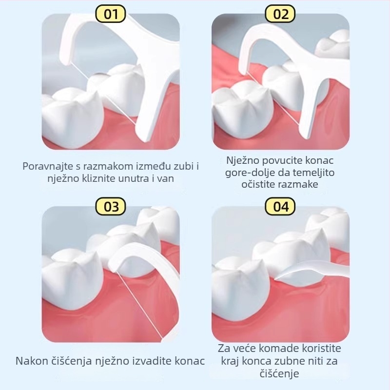 Hainuo štapići za zubnu nit, jednokratni, individualno pakirani, prijenosni, 50 komada