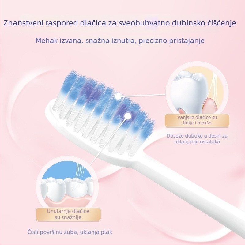 Lion četkica za zube za odrasle, ručna, fino čišćenje, zaštita desni, mekana vlakna, pojedinačno pakiranje, kutija 48 kom.