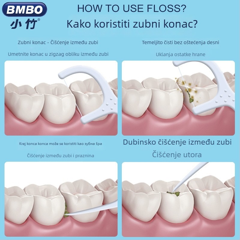 Zubna štapić, srebrne boje, višekratno upotrebljiv, 30–50 kom. u pakiranju, 58 g