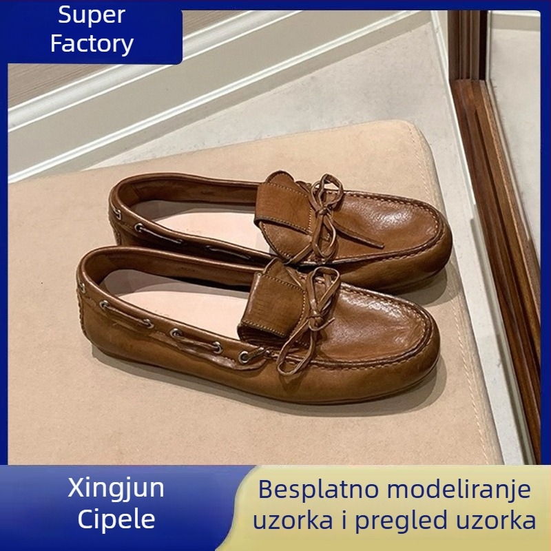 Loaferice s okruglim vrhom, gornji dio od mikrovlakana, slip-on, niski ravni potpetica, gumena potplat (okrugli vrh, mikrovlakna, slip-on, niski potpetica, gumena podplat)