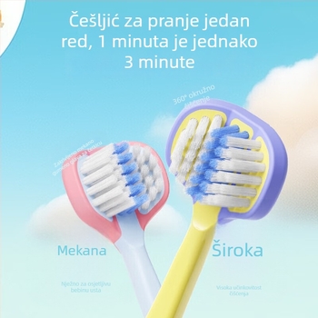 SOAO dječja četkica za zub s tri strane — mekane vlasi, 2-komplet, ručna