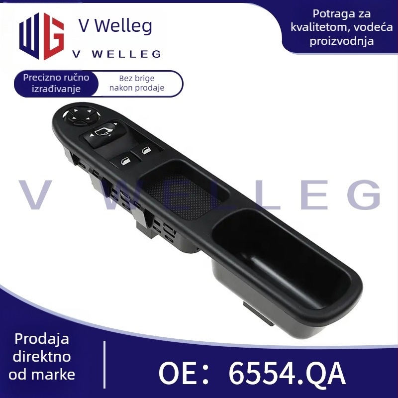 Električni panel prekidača za električne prozore, model 6554QA, za Peugeot 207 i Renault, plastični, brend V WELLEG