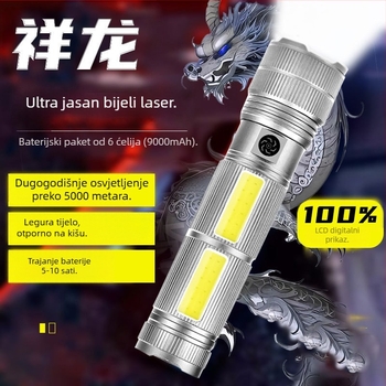 Aluminijska baterijska svjetiljka s 9000mAh, 30W, laserski izvor svjetla, dugi domet najmanje 500 m