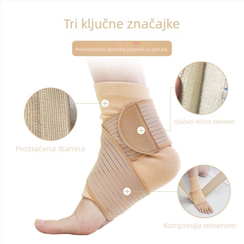 Zaštita gležnja s pletenim remenom – najlon, za košarku, nogomet i badminton