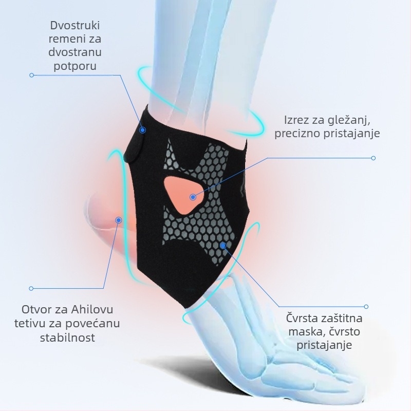 Tanka sportska gležanjna ortoza za košarku i trčanje — Spandex, zaštita gležnja, oporavak od uganuća