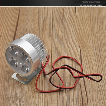 Vanjski LED prednje svjetlo za električni motocikl – 12W, 12-80V, vodootporno aluminijsko kućište