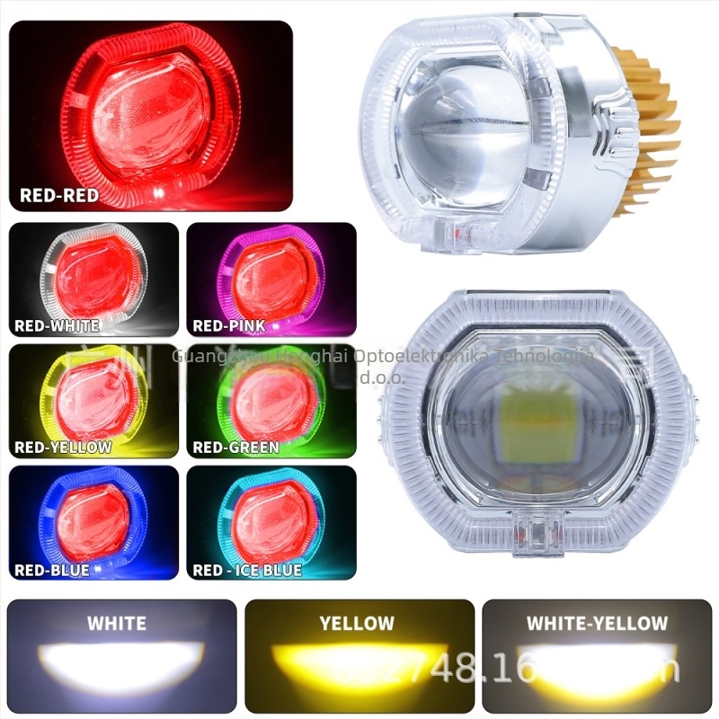 Motocikl prednje ugrađeno svjetlo s konveksnom lećom, aluminijsko kućište, 12V, 2800 lm, LED diodama visokog napajanja