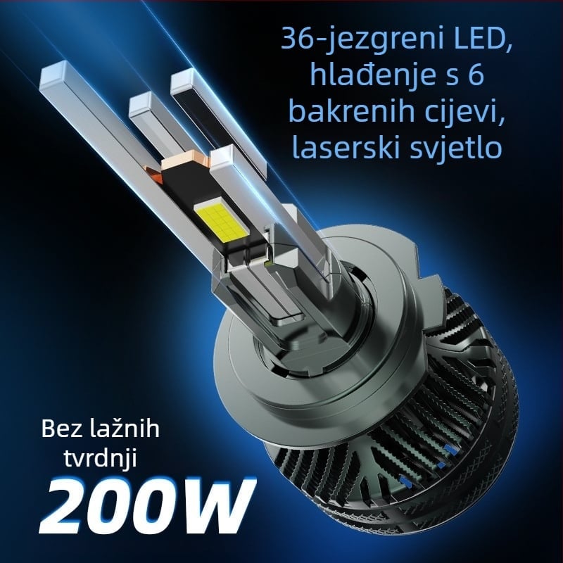 Automobilska LED laserska svjetla V50-6 Copper Tube, 200W, 98600LM, 12V, IP68