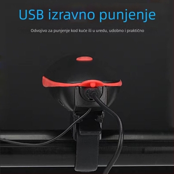 7588 Prednje svjetlo za bicikl USB punjivo, Noćna vožnja MTB, Vodootporno