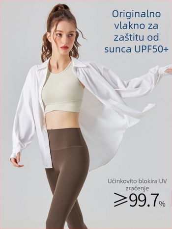 Ženska majica s UV zaštitom, dugi rukav, Ice Silk tkanina, prozračna, brzo se suši, UPF50+