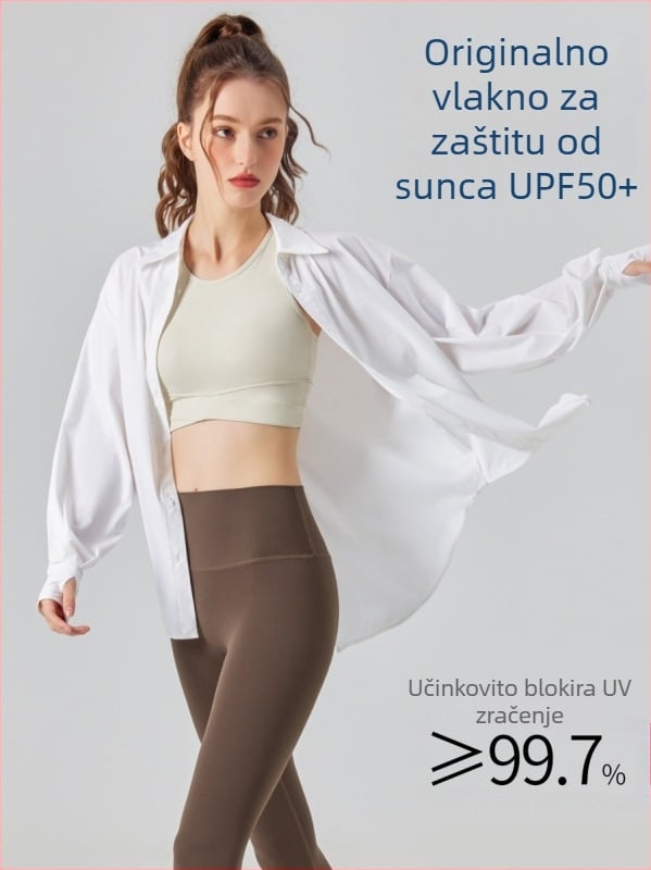 Ženska majica s UV zaštitom, dugi rukav, Ice Silk tkanina, prozračna, brzo se suši, UPF50+