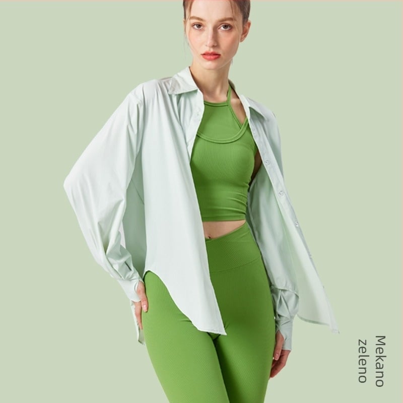 Ženska majica s UV zaštitom, dugi rukav, Ice Silk tkanina, prozračna, brzo se suši, UPF50+