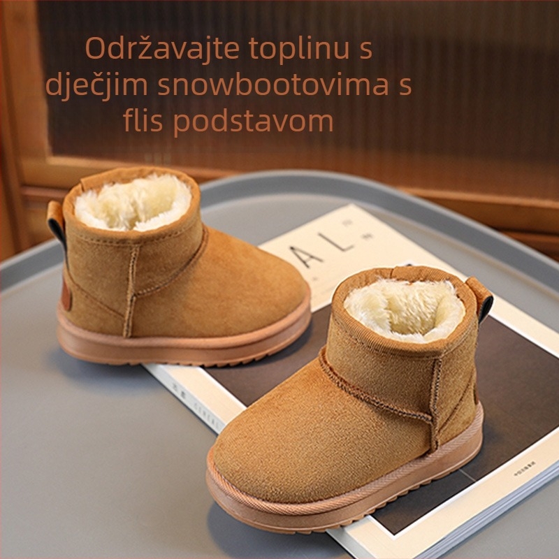 Unisex dječje čizme za snijeg s flis podstavom, vodootporne, protuklizne, tople, do gležnja