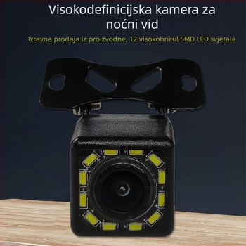 Vanjska kamera za stražnje vozilo sa svjetlom, podesiva 170° vidni kut, 12V, razlučivost 720x576