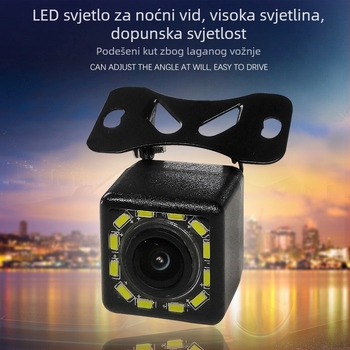 Vanjska kamera za stražnje vozilo sa svjetlom, podesiva 170° vidni kut, 12V, razlučivost 720x576