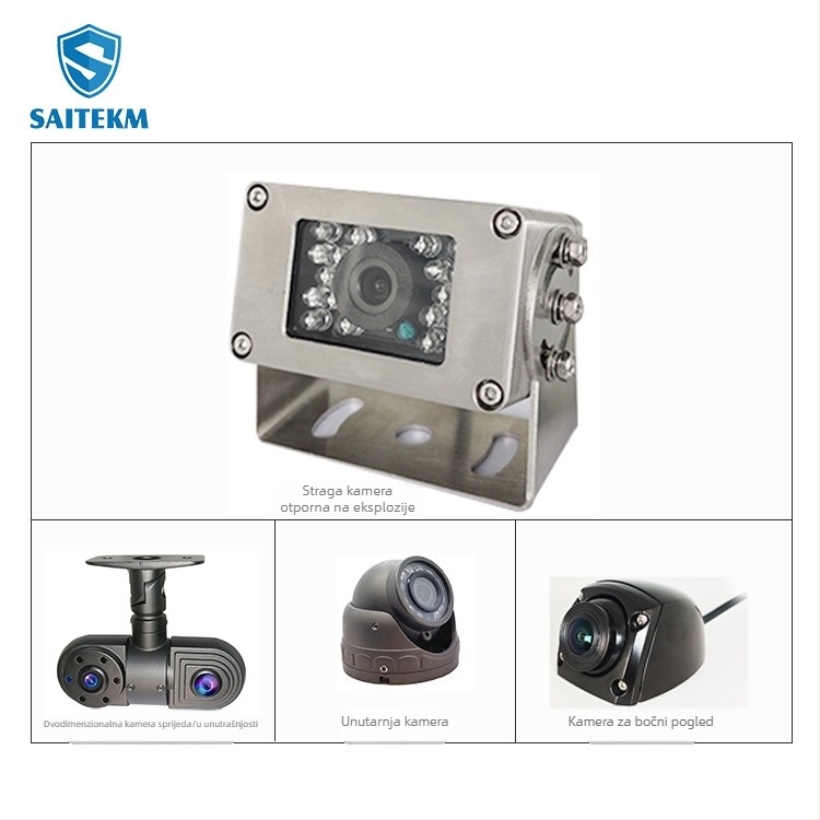 Kamera za stražnje gledanje za automobile, 12-24V, 1080P/960P/720P, IP67 vodootporna, podesiv kut 90-180°, video AHD/USB/AV/IPC, model SND-1008-4, ABS kućište