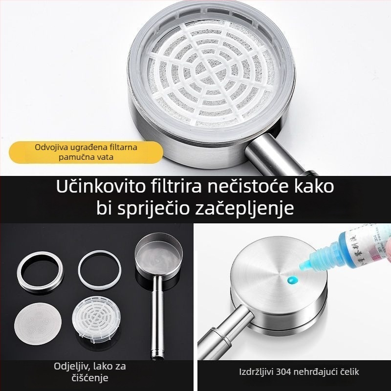 SUS304 nehrđajući čelik tlačna tuš glava s funkcijom kiše, CE certifikat