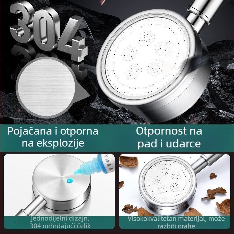 SUS304 nehrđajući čelik tlačna tuš glava s funkcijom kiše, CE certifikat