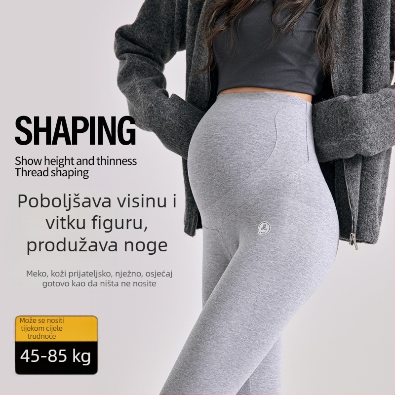 Trudničke termalne tajice od pamuka, Slim Fit, podrška za trbuh, dugački hlače, 95% dugačkih vlakana pamuka, jesen 2025