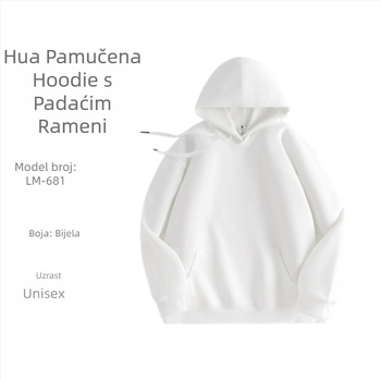 Muški teški hoodie s ušivenim logom, pulover dizajn, kapuljača, fleece podstava, pamuk 51-70%, kengur džep