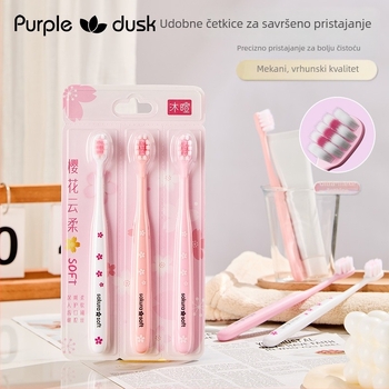 Ručna zubna četkica za odrasle — mekane četine, zaštita desni, model 001, set od 3 komada