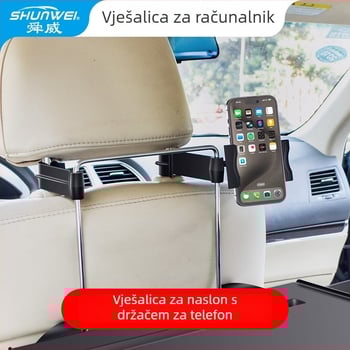 Držač za telefon u automobilu s presavnim malim stolom, plastično kućište, montaža: ugrađena kartica, univerzalna kompatibilnost, marka Shunwei