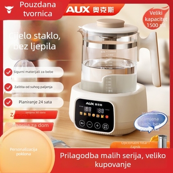 Staklena zdrava posuda s regulatorom za bebino mlijeko i grijačem mlijeka, kućni električni čajnik, 1–1,5 L, 220V, 500–1000W, dodirni nadzor