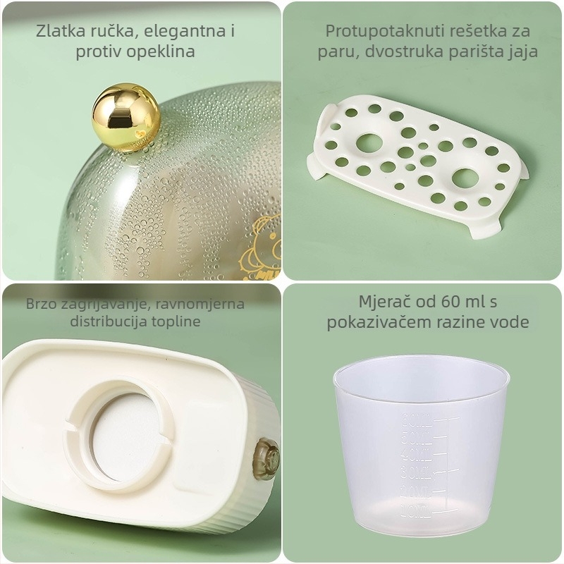 HP101 Električni kuhalo za jaja, kapacitet 2-3 jaja, 220V, 50Hz, 120W