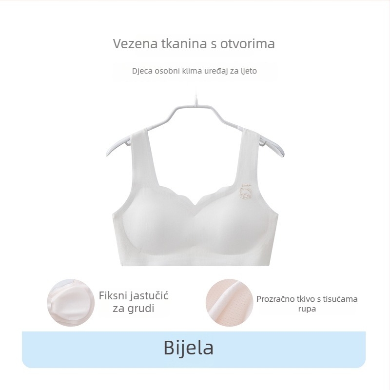 Bešavni, prozračni grudnjak za učenice, tubasti top stil s fiksnim dvostrukim naramenicama