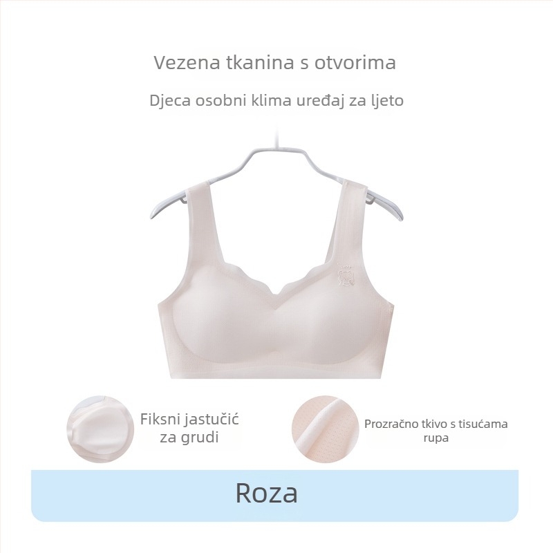 Bešavni, prozračni grudnjak za učenice, tubasti top stil s fiksnim dvostrukim naramenicama