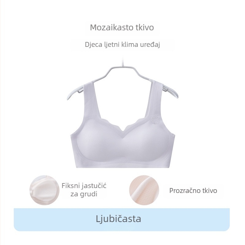 Bešavni, prozračni grudnjak za učenice, tubasti top stil s fiksnim dvostrukim naramenicama