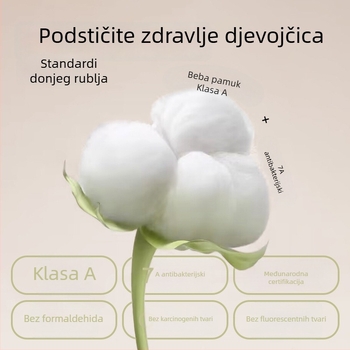 Anfeiya Pamukasti grudnjak s punim cupom za učenice drugog razreda (12–15 godina), tanke modelirane čašice od spužve, čvrsti dvostruki naramenice, bez kopče