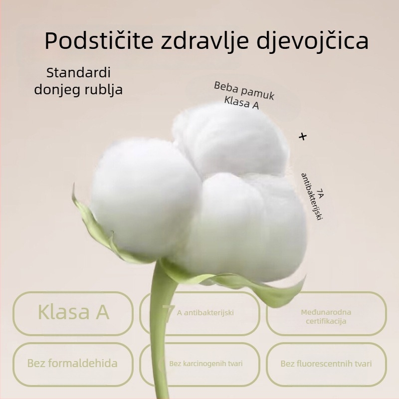 Anfeiya Pamukasti grudnjak s punim cupom za učenice drugog razreda (12–15 godina), tanke modelirane čašice od spužve, čvrsti dvostruki naramenice, bez kopče