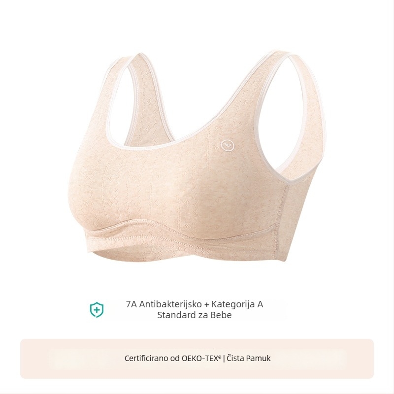 Anfeiya Pamukasti grudnjak s punim cupom za učenice drugog razreda (12–15 godina), tanke modelirane čašice od spužve, čvrsti dvostruki naramenice, bez kopče