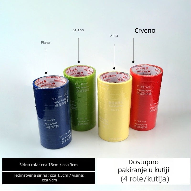 Maskirajuća papirnata traka za bojenje automobila — Niuka Gang, pokrivanje sprejom, pozadina: papir, 1,4 kg po kartonu, umjerena temperaturna otpornost