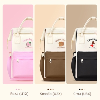 Torba za mamu i bebu, višefunkcionalna proširiva torba, poliester, marka UME/UNI, zakrivljeni naramenici