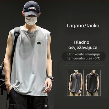 Majica bez rukava, jednobojni uzorak, poliester tkanina, ljeto za tinejdžere