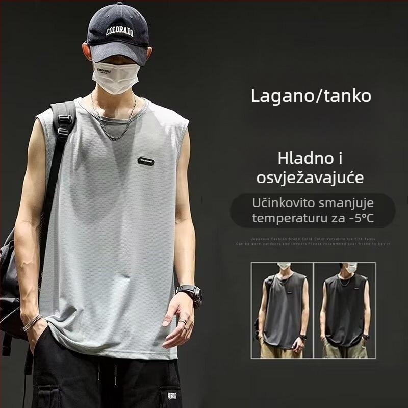 Majica bez rukava, jednobojni uzorak, poliester tkanina, ljeto za tinejdžere