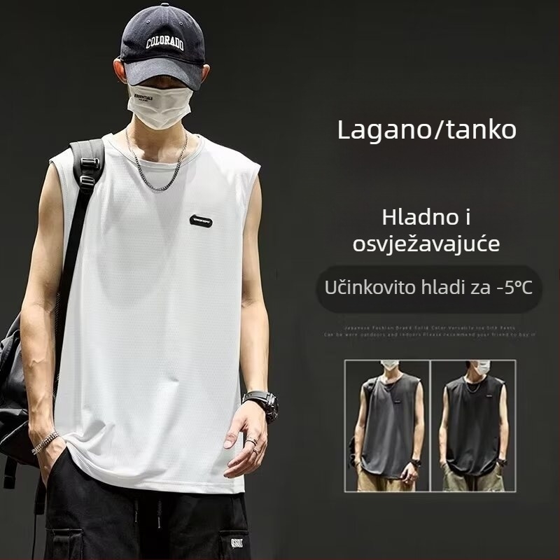 Majica bez rukava, jednobojni uzorak, poliester tkanina, ljeto za tinejdžere