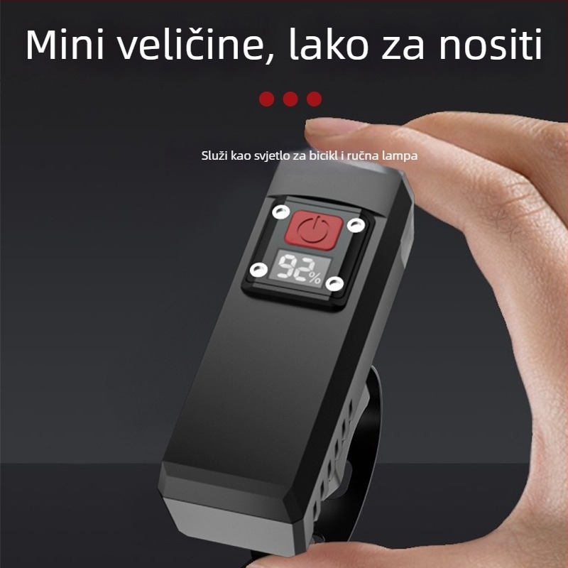 Pametna digitalna prednja svjetiljka za bicikl – ultra jaka, za noćnu vožnju, prednje svjetlo, ručna baterija
