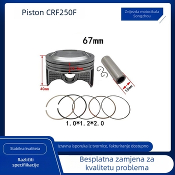 Set prstenova klip motora Honda CRF230F (2007–2015) – 3 prstenova utora, kombinirani prsten, konusni profil