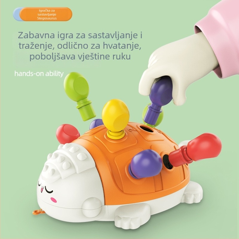 Puzzle igračka s ježićem za ranu edukaciju - plastika, brend Le again, pakiranje u kutiju u boji, prikladno za djecu 4-6 godina, razvija finu motoriku i koordinaciju ruka-oko