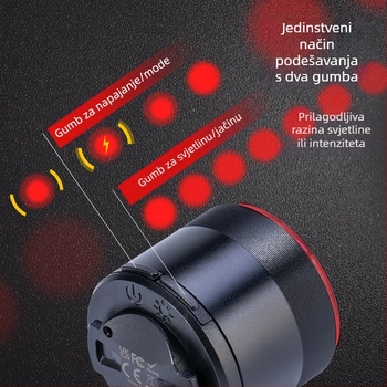 Stražnje svjetlo za bicikl s senzorom kočnice, punjivo, dugotrajna baterija, za cestovne i planinske bicikle