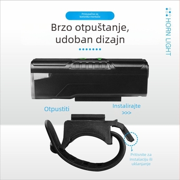 QY 2-u-1 biciklistički rog i prednja svjetiljka – punjivo, lagana montaža za noćnu vožnju
