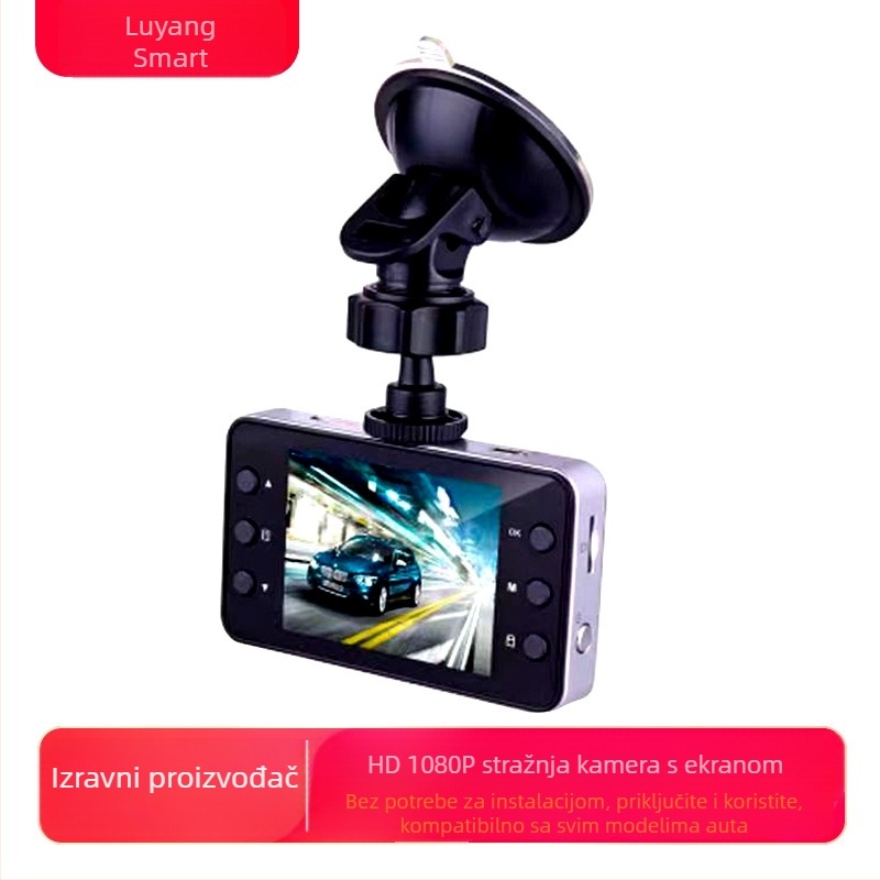 Auto dash cam 1080P HD, 2,4-inčni zaslon, 90° kut gledanja, ciklično snimanje, USB prijenos podataka