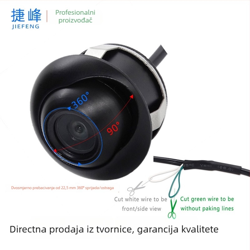 JF-050 360° panoramska auto kamera s noćnim vidom, 520TVL, 12V napajanje, 170° kut gledanja