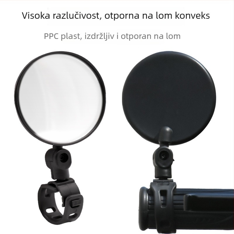 Mojiosaurus univerzalni mali kružni konveksni retrovizor za električna vozila, motocikle i bicikle – brzo otpuštanje nosača